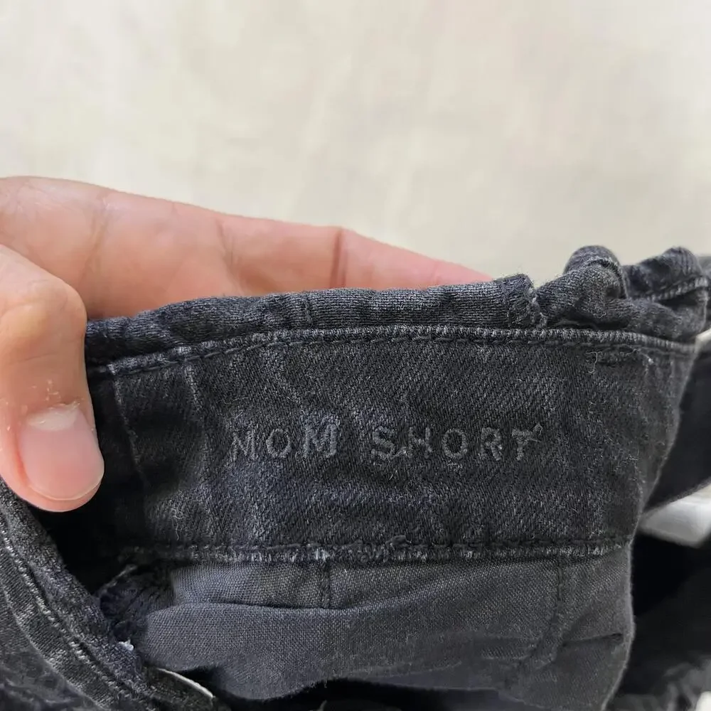 American Eagle Shorts Womens 6 Black Mom Short Pleated Denim Casual Summer